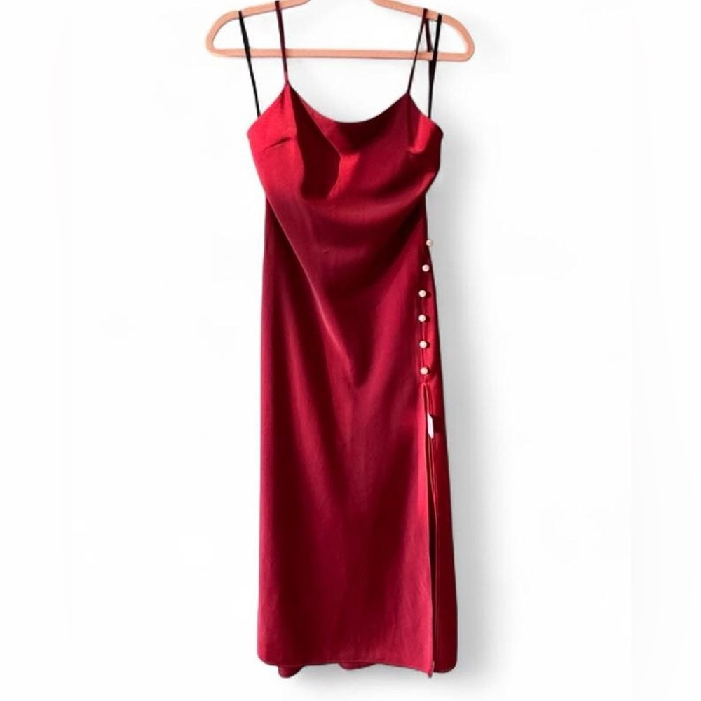 Camila Coelho Mariah Midi Dress in Maroon XS
